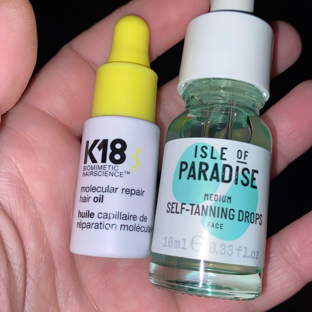 Tanning drops/hair oil